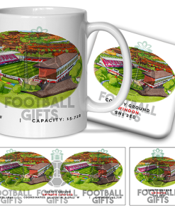 Swindon Town Around The Grounds County Ground Stadium Water Colour Mug & Coaster Set