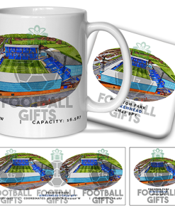 Tranmere Rovers Around The Grounds Prenton Park Water Colour Mug & Coaster Set