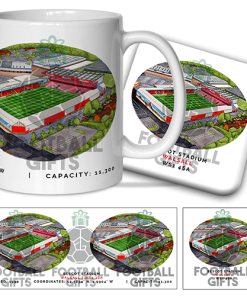 Walsall Around The Grounds Bescot Stadium Water Colour Mug & Coaster Set