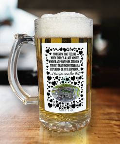 Derby County Beer Glass I Love you More Than That Love Hearts Beer Glass