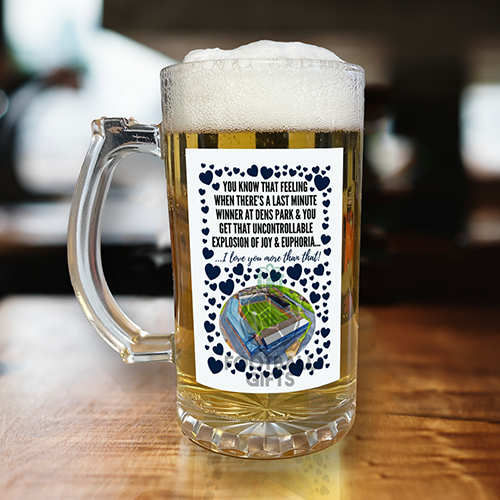 Dundee Beer Glass I Love you More Than That Love Hearts Beer Glass