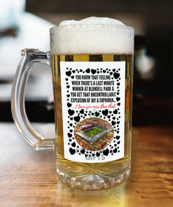 Grimsby Town Beer Glass I Love you More Than That Love Hearts Beer Glass