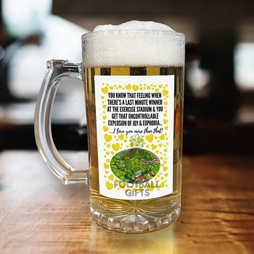 Harrogate Town Beer Glass I Love you More Than That Love Hearts Beer Glass