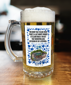 Leeds Utd Beer Glass I Love you More Than That Love Hearts Beer Glass