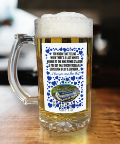 Leicester City Beer Glass I Love you More Than That Love Hearts Beer Glass