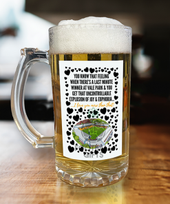 Port Vale Beer Glass I Love you More Than That Love Hearts Beer Glass