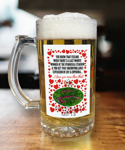 Salford City Beer Glass I Love you More Than That Love Hearts Beer Glass