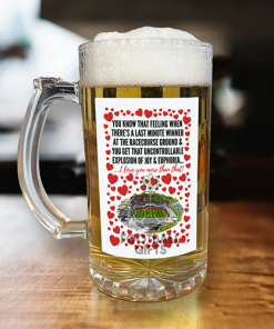 Wrexham Beer Glass I Love you More Than That Love Hearts Beer Glass