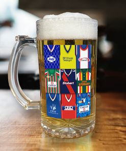 Carlisle Utd Retro Shirt Montage Beer Glass Classic Kits