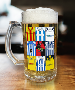 Colchester Utd Retro Shirt Montage Beer Glass Classic Kits