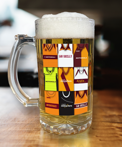 Motherwell Retro Shirt Montage Beer Glass Classic Kits
