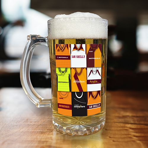 Motherwell Retro Shirt Montage Beer Glass Classic Kits