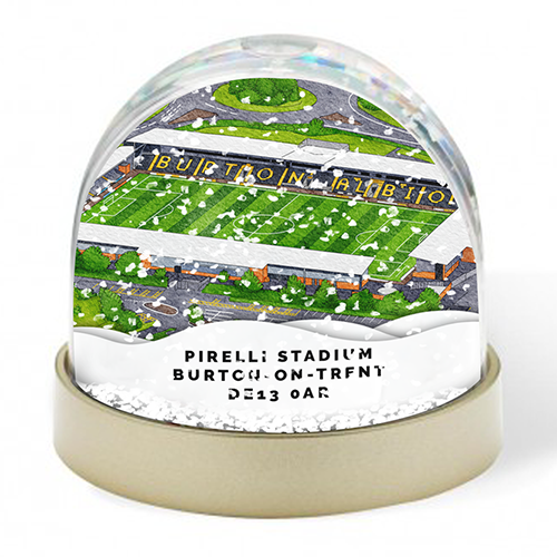 Burton Albion Around The Grounds Pirelli Stadium Water Colour Snow Globe