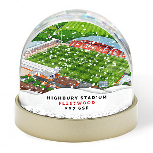 Fleetwood Town Around The Grounds Highbury Stadium Water Colour Snow Globe