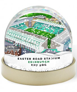 Hibernian Around The Grounds Easter Road Stadium Water Colour Snow Globe
