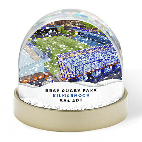 Kilmarnock Around The Grounds BBSP Rugby Park Water Colour Snow Globe