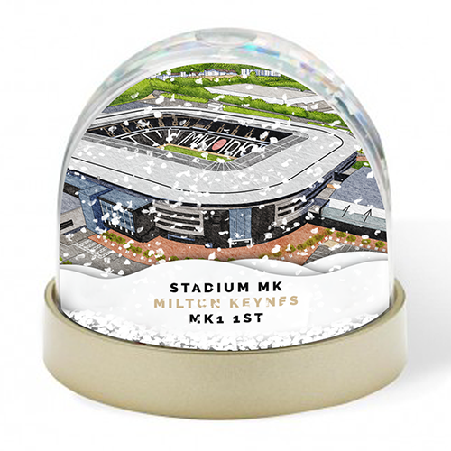 MK Dons Around The Grounds Stadium MK Water Colour Snow Globe