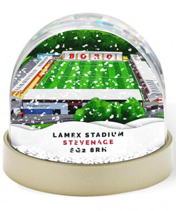 Stevenage Around The Grounds Lamex Stadium Water Colour Snow Globe