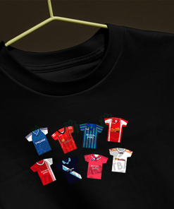 Crewe Alexandra Retro Kits Black T-Shirt Classic Kits - Image 3