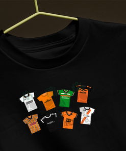 Dundee United Retro Kits Black T-Shirt Classic Kits - Image 3