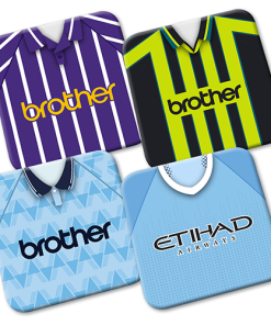 Man City Retro Kit Coasters 4 Pack