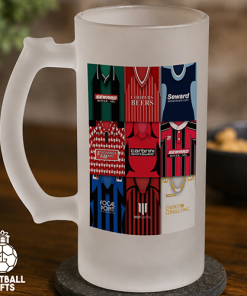 Bournemouth Retro Shirt Montage Frosted Beer Glass