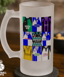 Bristol Rovers Retro Shirt Montage Frosted Beer Glass Classic Kits