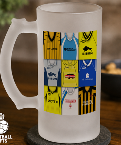 Burton Albion Retro Shirt Montage Frosted Beer Glass Classic Kits