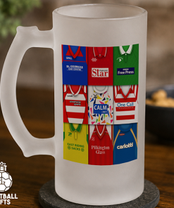 Doncaster Rovers Retro Shirt Montage Frosted Beer Glass Classic Kits