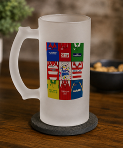 Doncaster Rovers Retro Shirt Montage Frosted Beer Glass Classic Kits