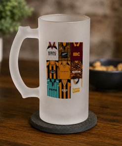 Hull City Retro Shirt Montage Frosted Beer Glass Classic Kits