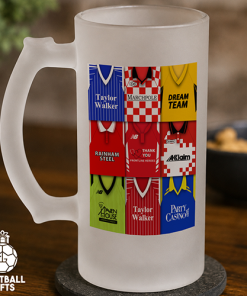 Leyton Orient Retro Shirt Montage Frosted Beer Glass Classic Kits