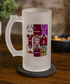 Northampton Town Retro Shirt Montage Frosted Beer Glass Classic Kits