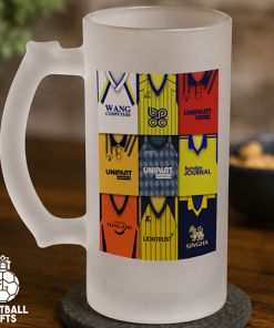 Oxford United Retro Shirt Montage Frosted Beer Glass Classic Kits