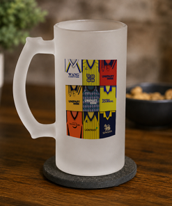 Oxford United Retro Shirt Montage Frosted Beer Glass Classic Kits