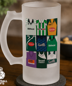 Plymouth Argyle Retro Shirt Montage Frosted Beer Glass Classic Kits