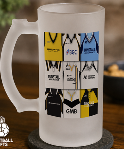 Port Vale Retro Shirt Montage Frosted Beer Glass Classic Kits