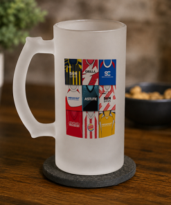 Stevenage Retro Shirt Montage Frosted Beer Glass Classic Kits