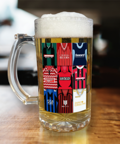 Bournemouth Beer Glass Retro Shirt Montage Beer Glass