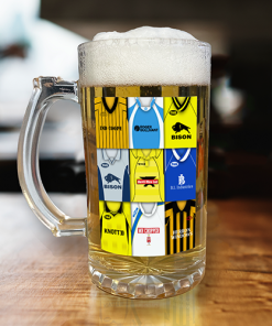 Burton Albion Retro Shirt Montage Beer Glass Classic Kits