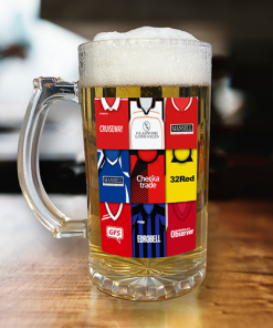 Crawley Town Retro Shirt Montage Beer Glass Classic Kits