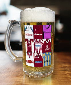 Northampton Town Retro Shirt Montage Beer Glass Classic Kits