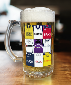 Preston North End Retro Shirt Montage Beer Glass Classic Kits