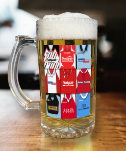 Rotherham Utd Retro Shirt Montage Beer Glass Classic Kits