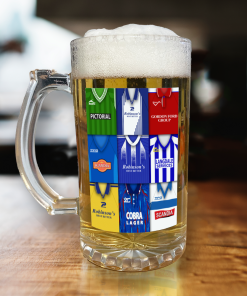 Stockport County Retro Shirt Montage Beer Glass Classic Kits