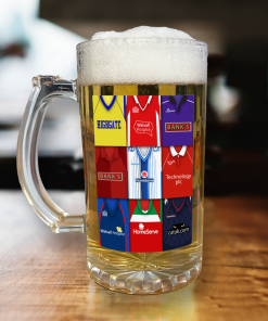 Walsall Retro Shirt Montage Beer Glass Classic Kits