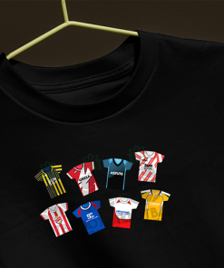 Stevenage Retro Kits Black T-Shirt Classic Kits - Image 3