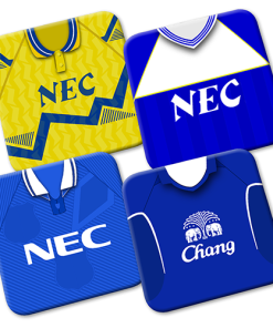 Everton Retro Kit Coasters 4 Pack