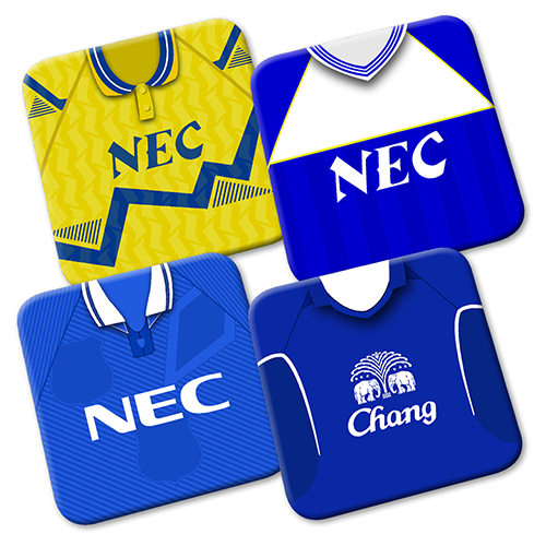 Everton Retro Kit Coasters 4 Pack