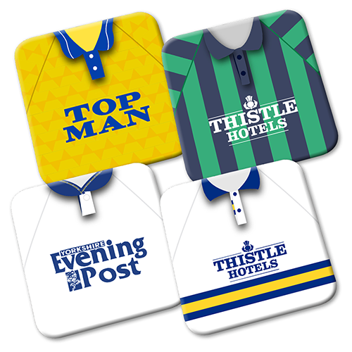 Leeds United Retro Kit Coasters 4 Pack